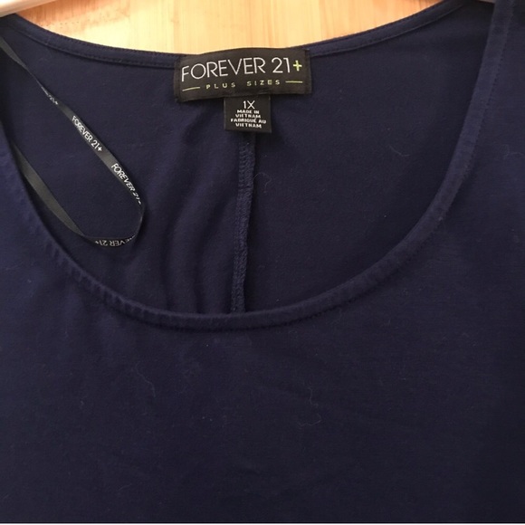Forever 21 Plus 1x Navy Stretch T-Shirt Dress - Picture 4 of 7